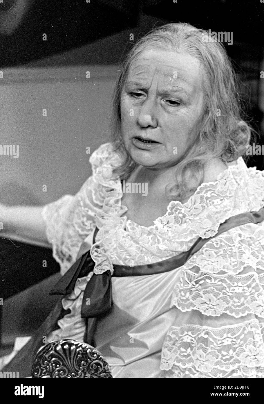 actress Sif Ruud in a theatre production at swedish television 1965 Stock Photo