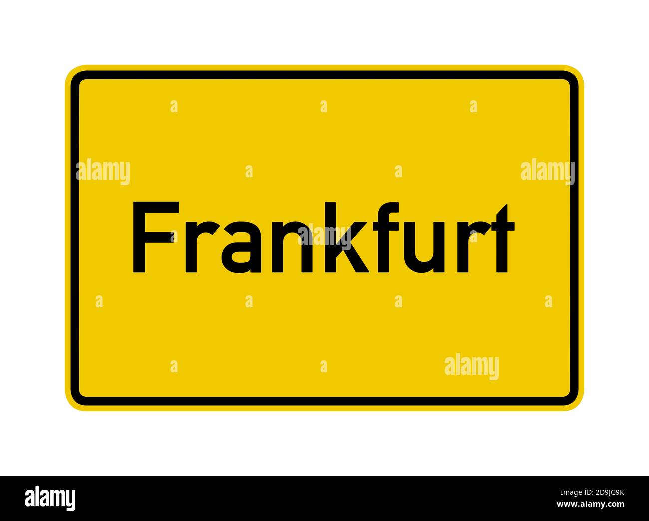 Frankfurt city limits road sign in Germany Stock Photo