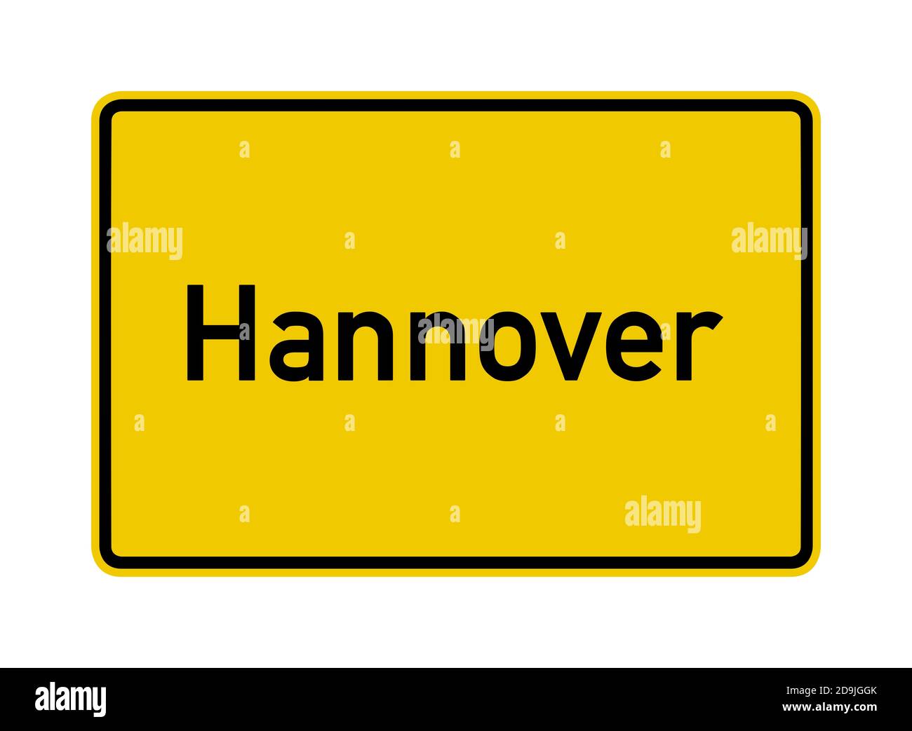 Hannover city limits road sign in Germany Stock Photo