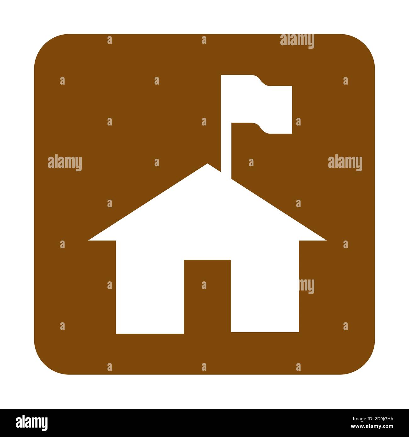 Brown rangers station symbol Stock Photo - Alamy