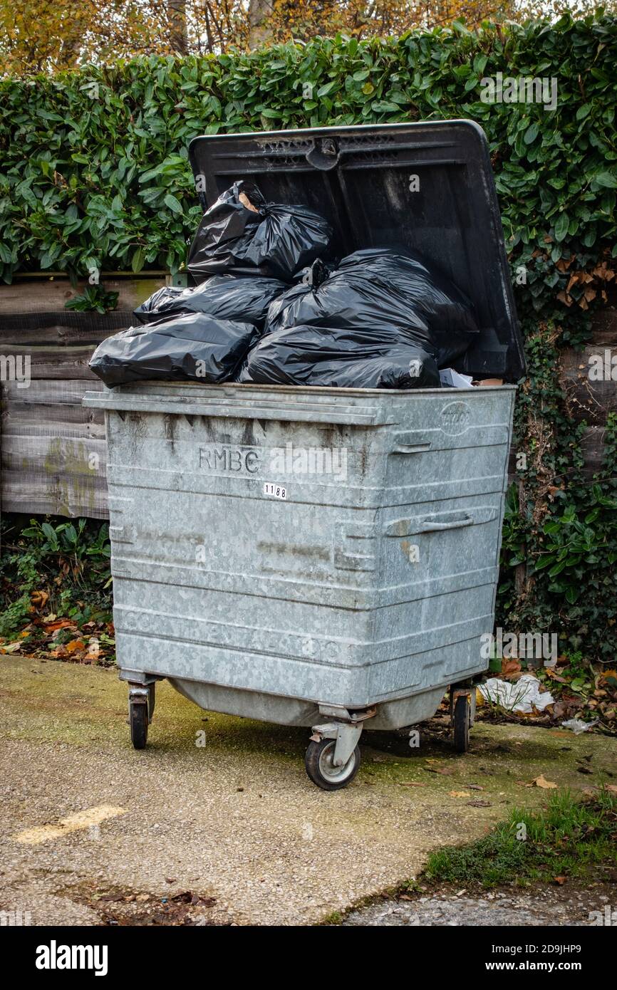 Overflowing Wheelie Bin High Resolution Stock Photography and Images