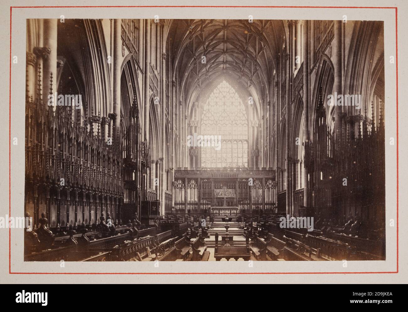 Vintage photograph of Interior of York Minster, York, England, 19th Century Stock Photo
