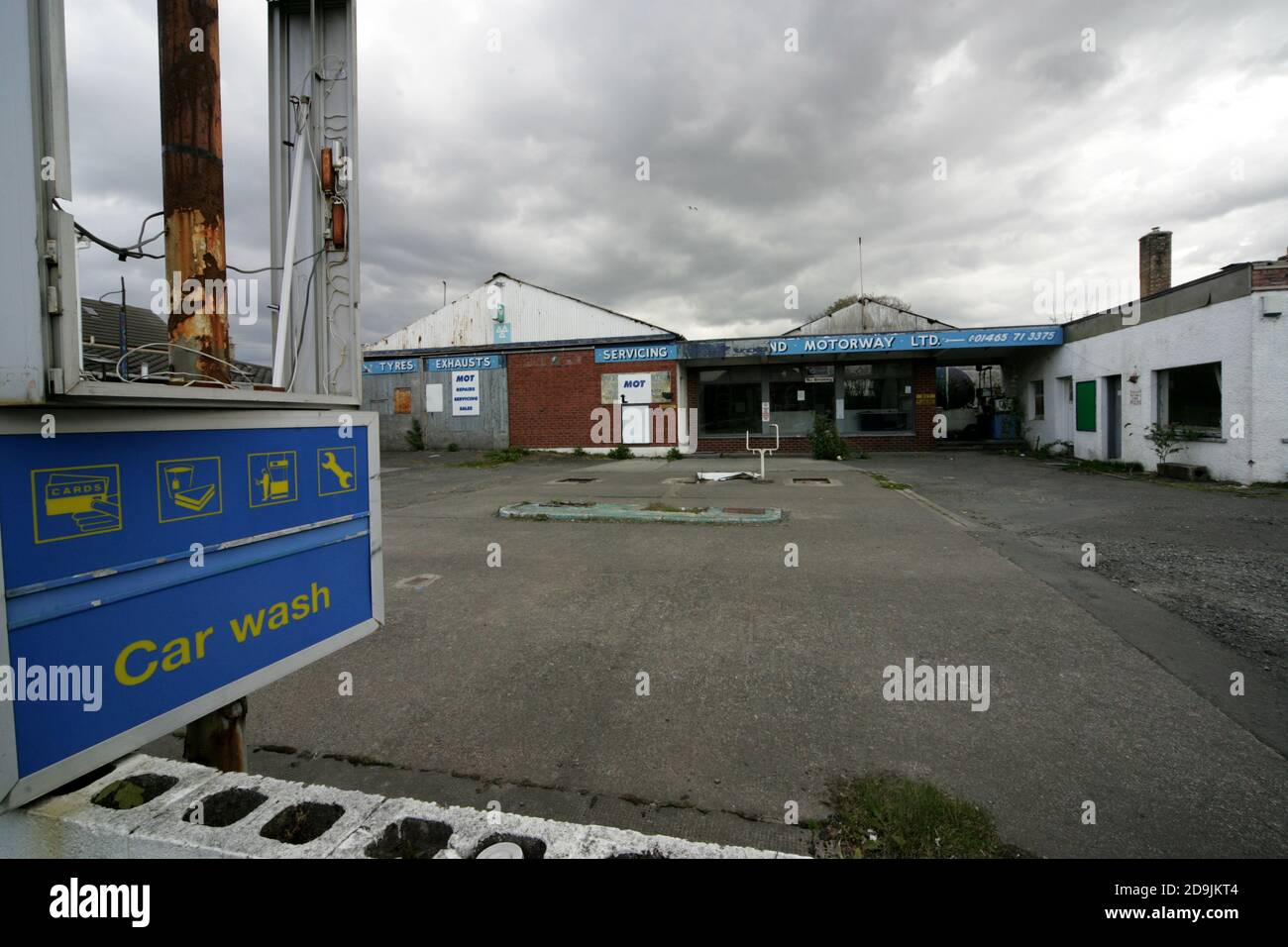 Girvan, Ayrshire, Scotand, UK. An abandoned derelict petrol station