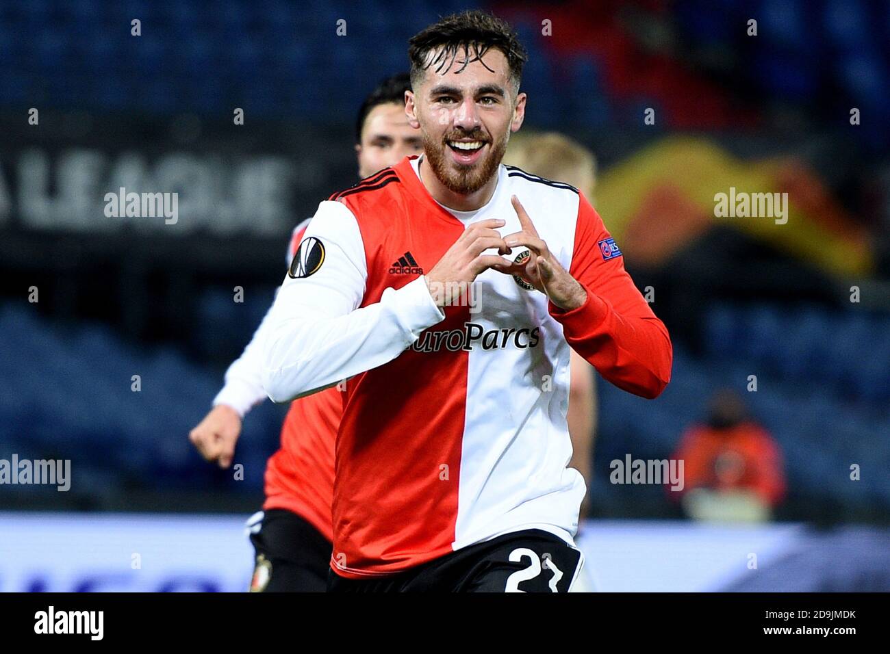 Rotterdam, The Netherlands. 5th Nov, 2020. Orkun Kokcu of Feyenoord celebrates after his goal during the UEFA Europa League, Group Stage, Group K football match between Feyenoord and CSKA Moskva on november 5, 2020 at De Kuip stadium in Rotterdam, The Netherlands - Photo Yannick Verhoeven/Orange Pictures/DPPI/LM Credit: Paola Benini/Alamy Live News Stock Photo