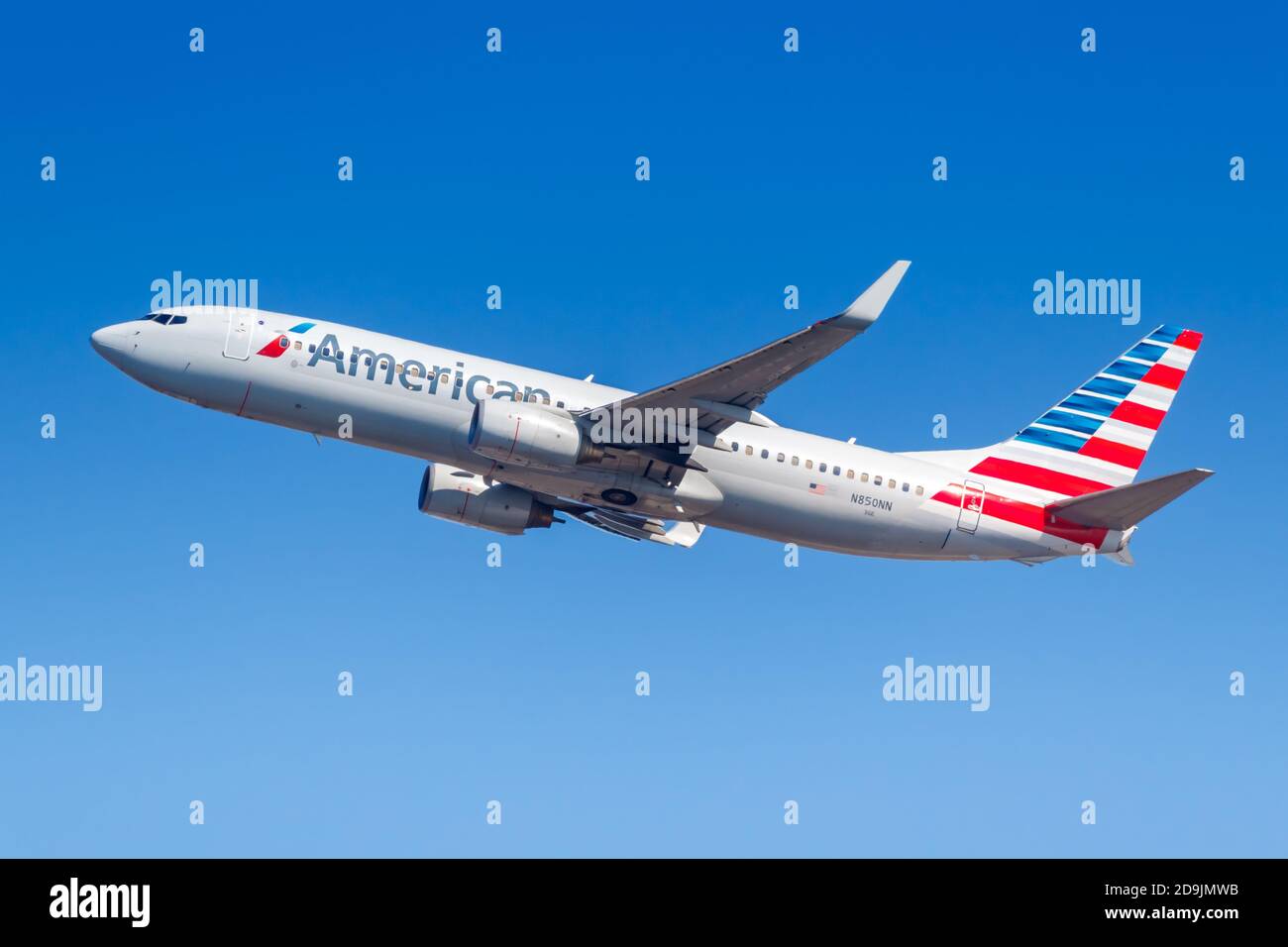 New York City, New York - March 1, 2020: American Airlines Boeing