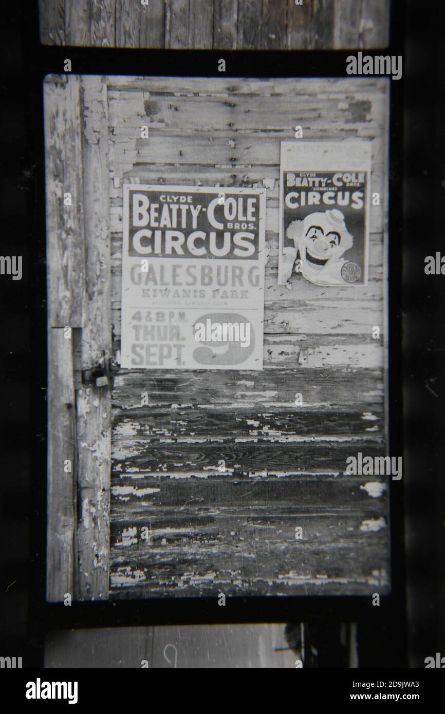 Fine 1970s vintage black and white photography of posters pasted to the ...