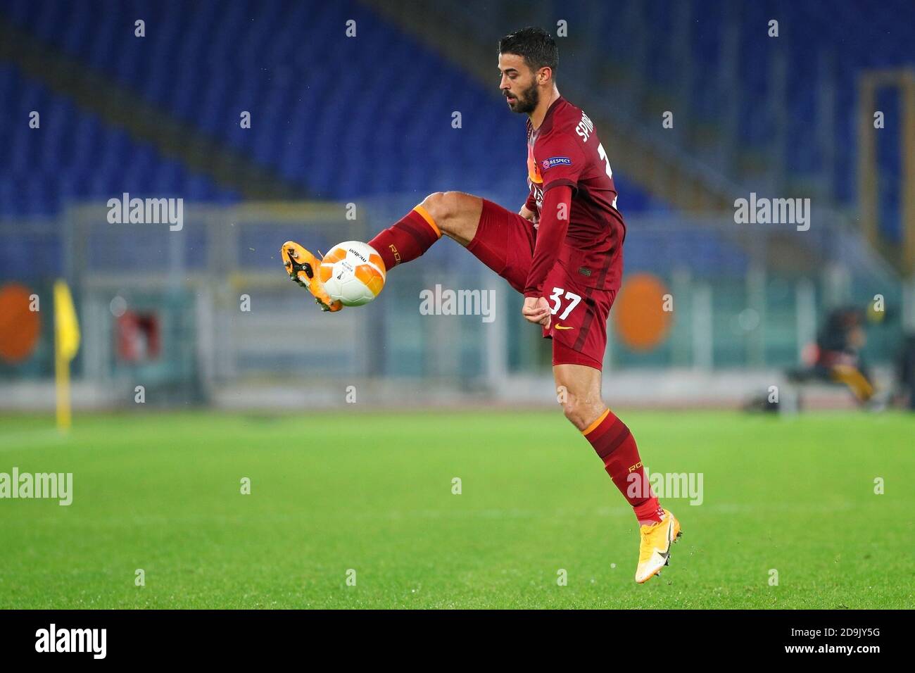 Leonardo Spinazzola of Roma in action during the UEFA Europa League, Group Stage, Group A football match between AS Roma and CFR Cluj on November 5, P Stock Photo