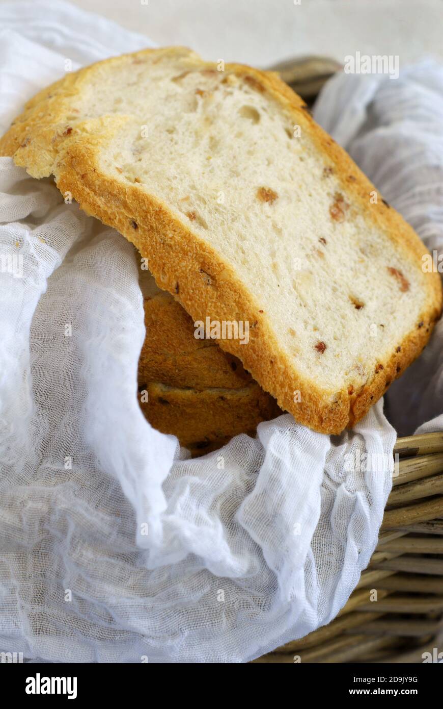 Freshly baked Irish bacon cheddar soda bread Stock Photo