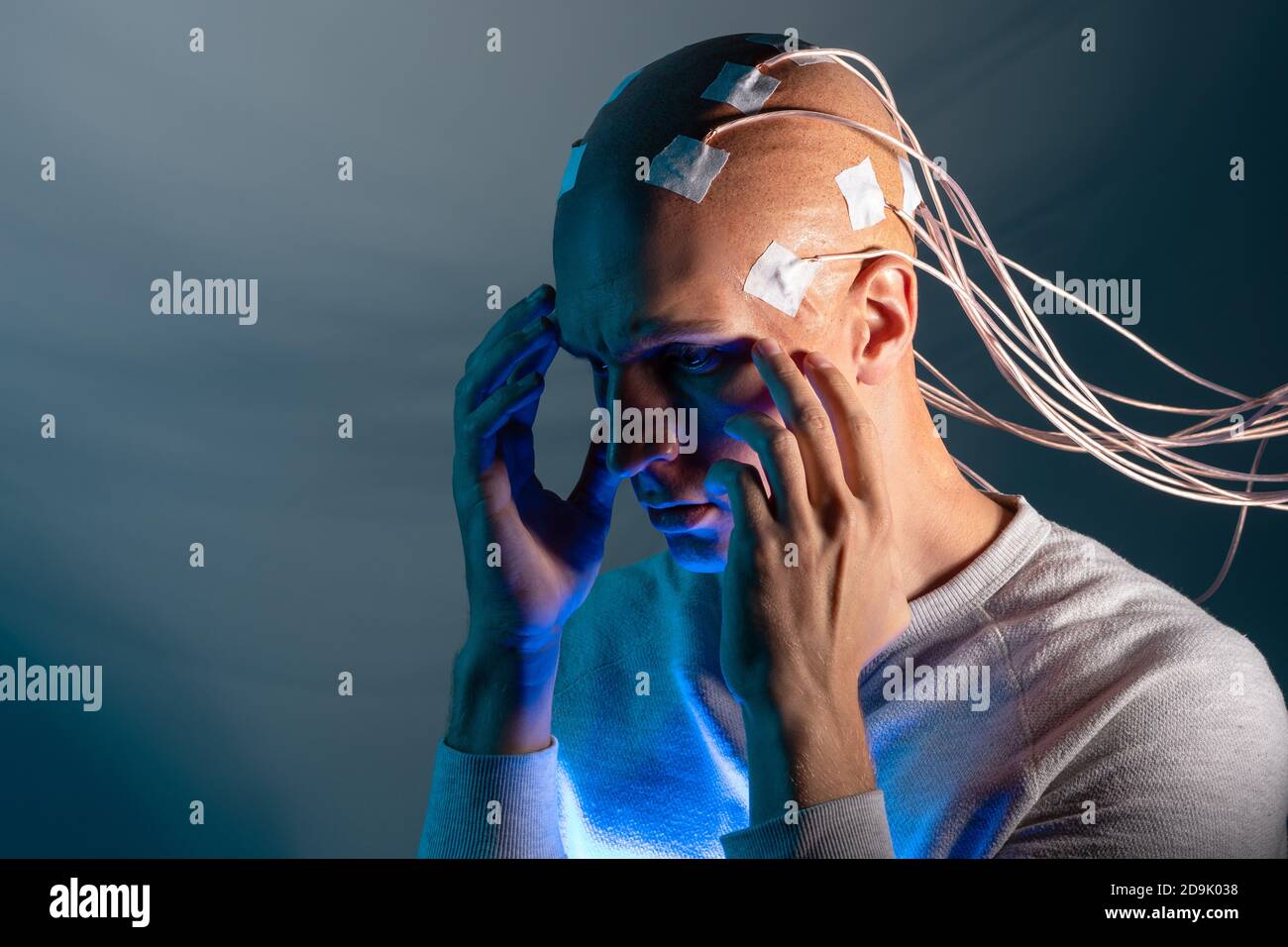 Contacts connected to the brain, reading brain signals, studying