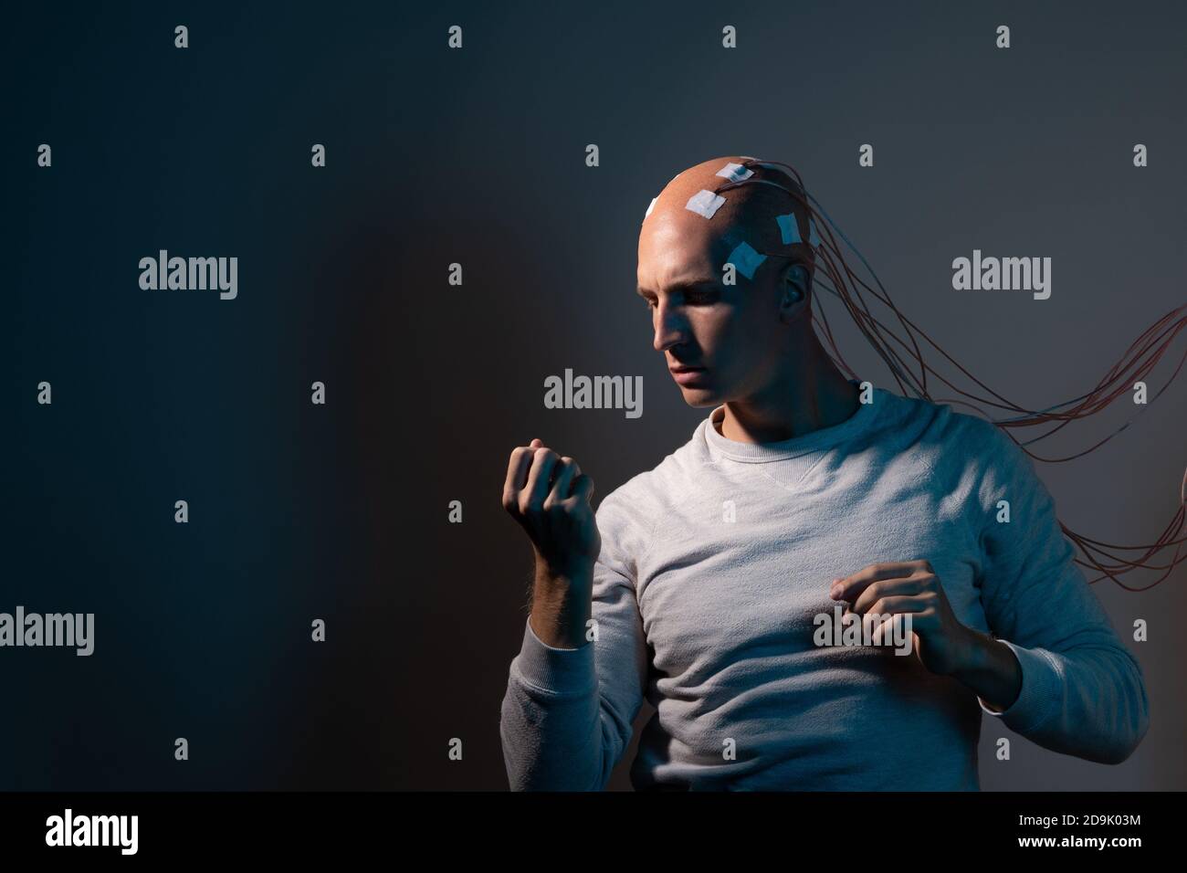 Contacts connected to the brain, reading brain signals, studying