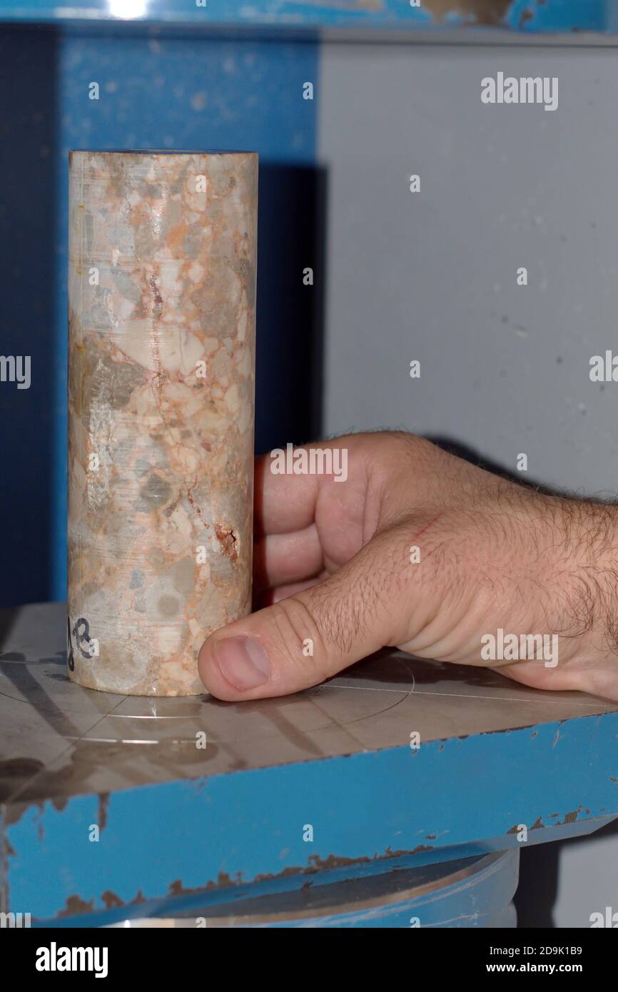 Testing rock sample in laboratory Stock Photo Alamy