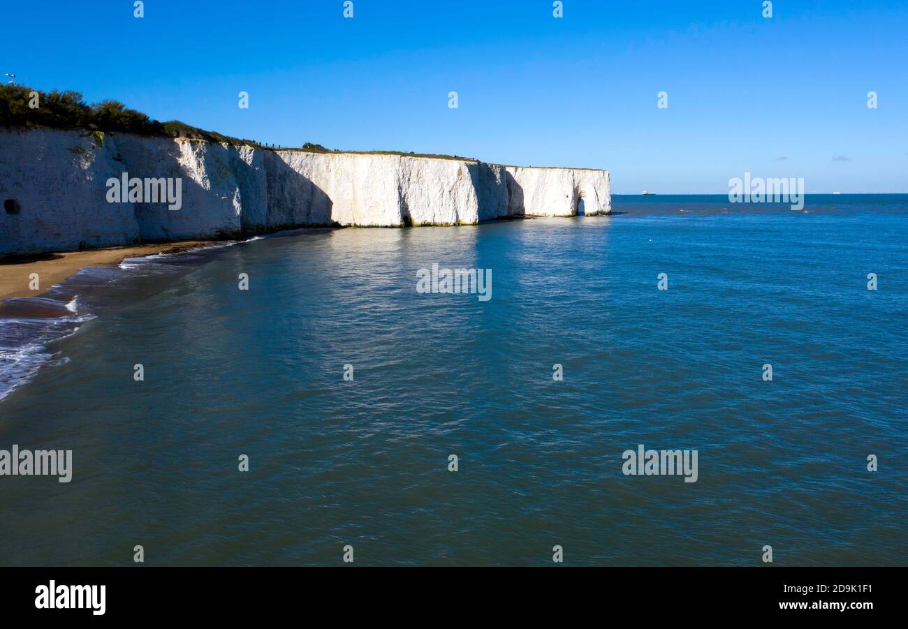 Aerial view of a Chalk Sea Arch, in Kingsgate Bay, Broadstairs Stock