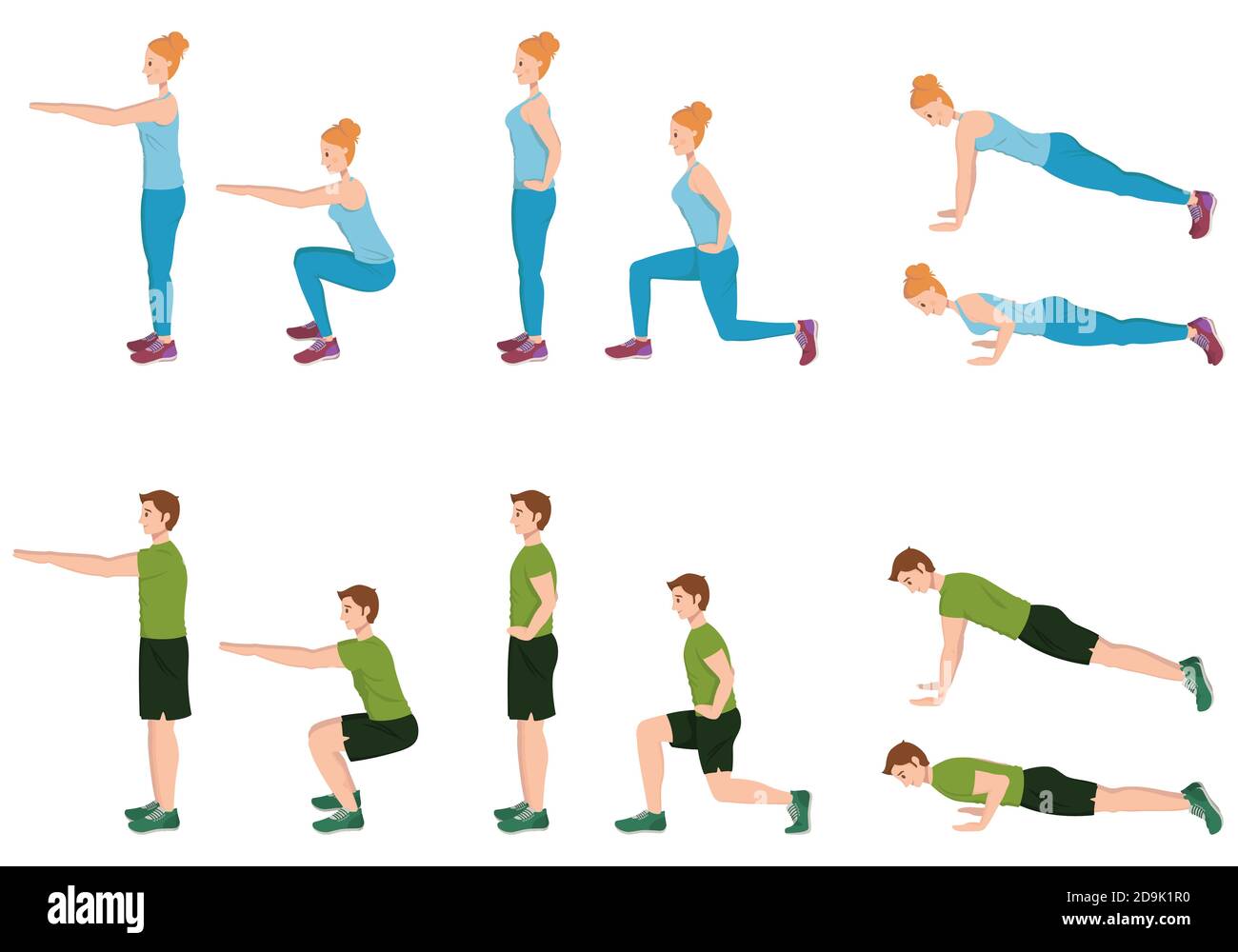 Lunge exercise man Stock Vector Images - Alamy