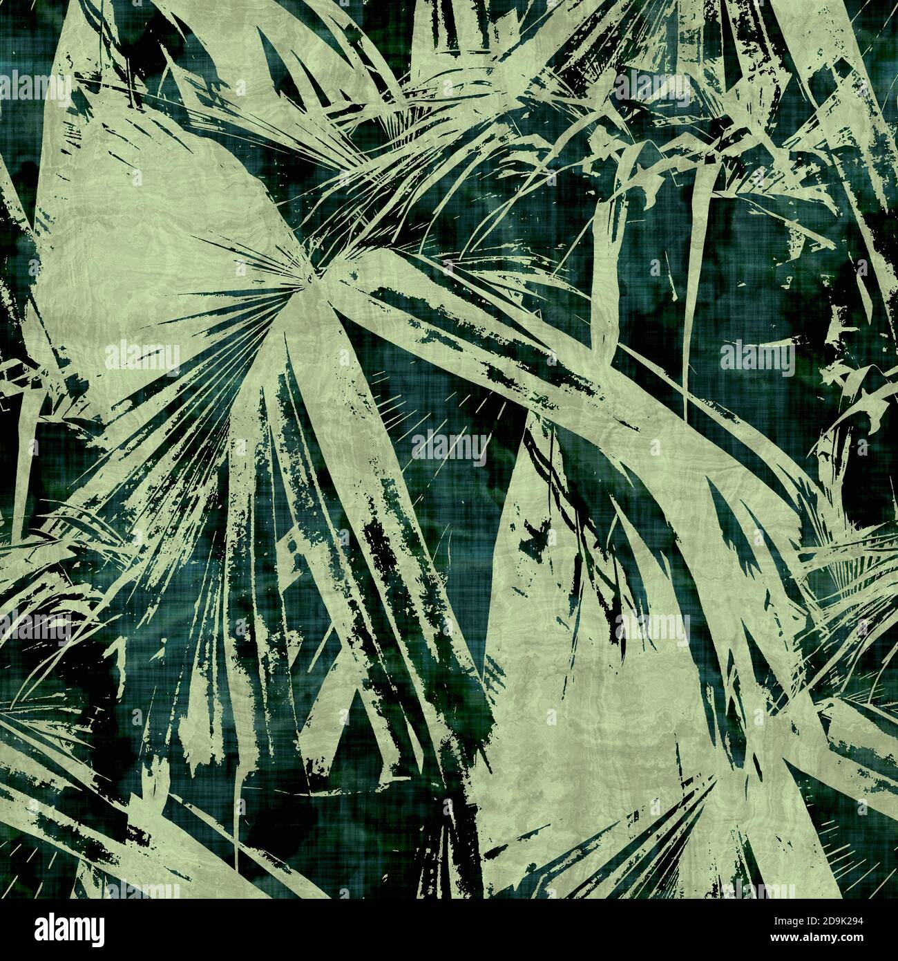 Green tropical palm tree leaves seamless pattern Stock Photo - Alamy