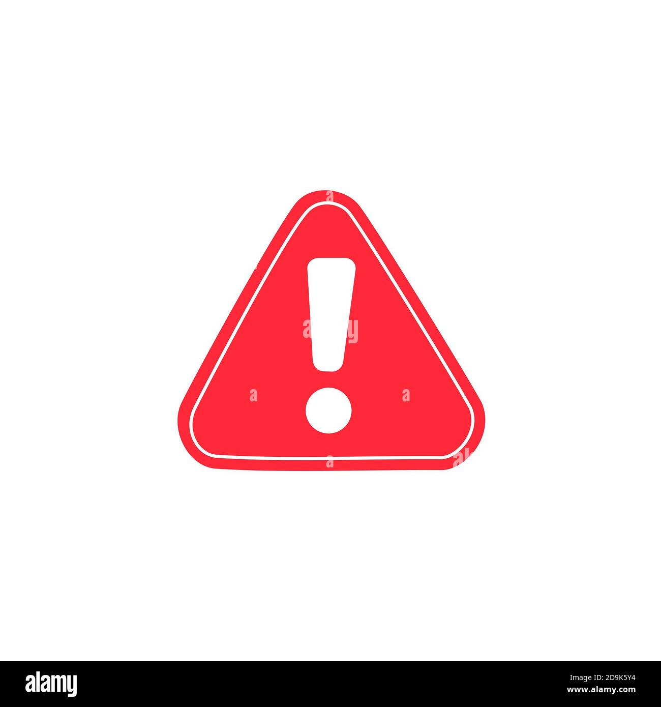 Alert icon with exclamation sign. Vector illustration , Warning sign illustration. Triangle warning sign, Red warning sign, Red Vector, Attention warn Stock Photo