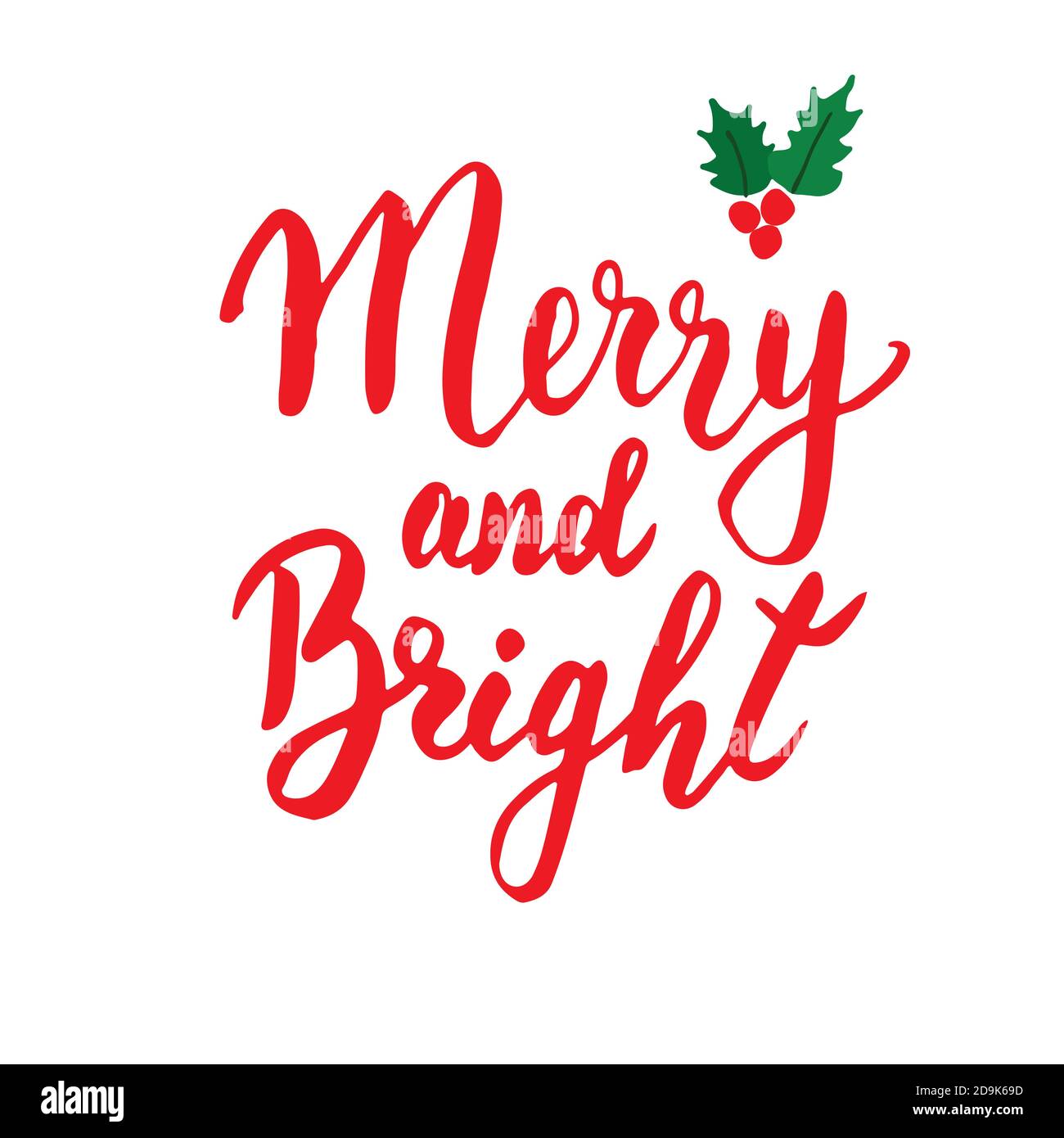 Merry Christmas Calligraphic Lettering. Typographic Greetings Design ...