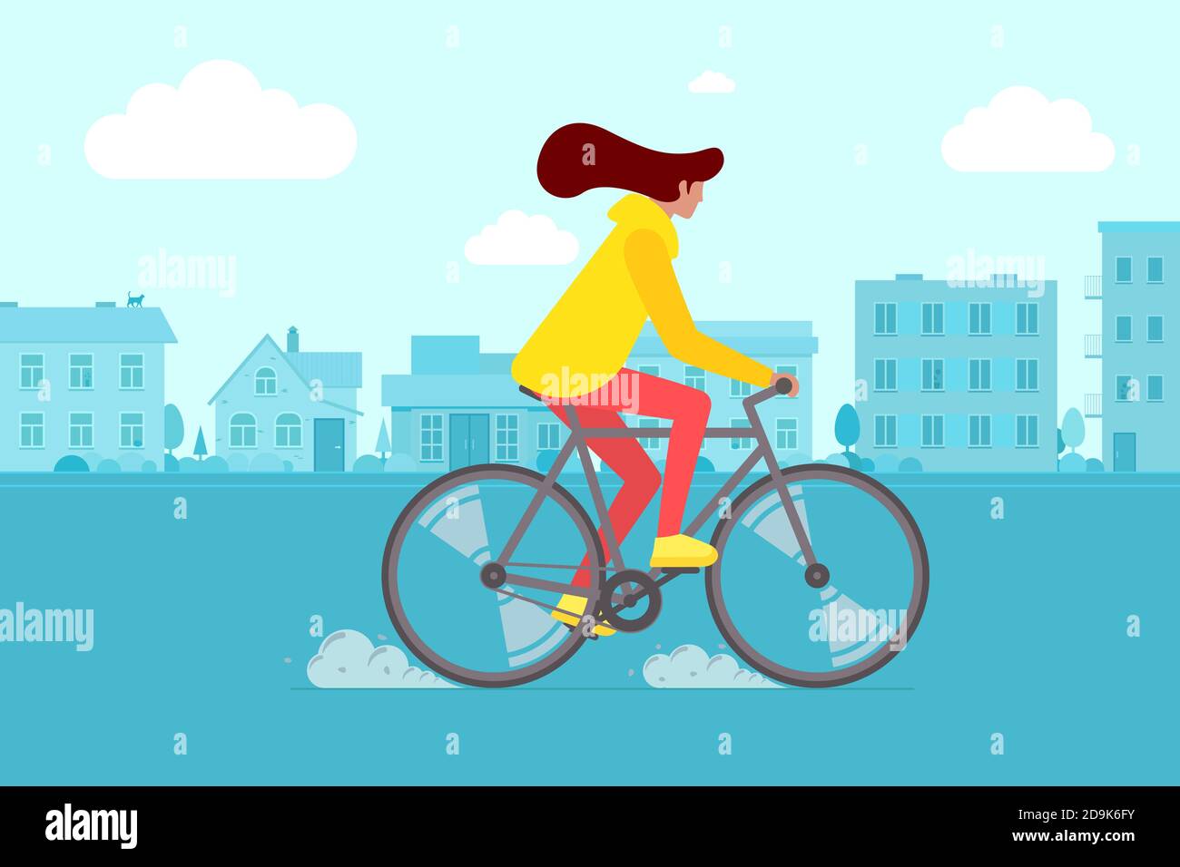 Hipster female riding bike on city street. Young woman cyclist leisure activity in town road. Stylish girl on bicycle flat vector eps illustration Stock Vector Image & Art - Alamy Hipster female riding bike on city street. Young woman cyclist leisure activity in town road. Stylish girl on bicycle flat vector eps illustration Stock Vector Image & Art - Alamy