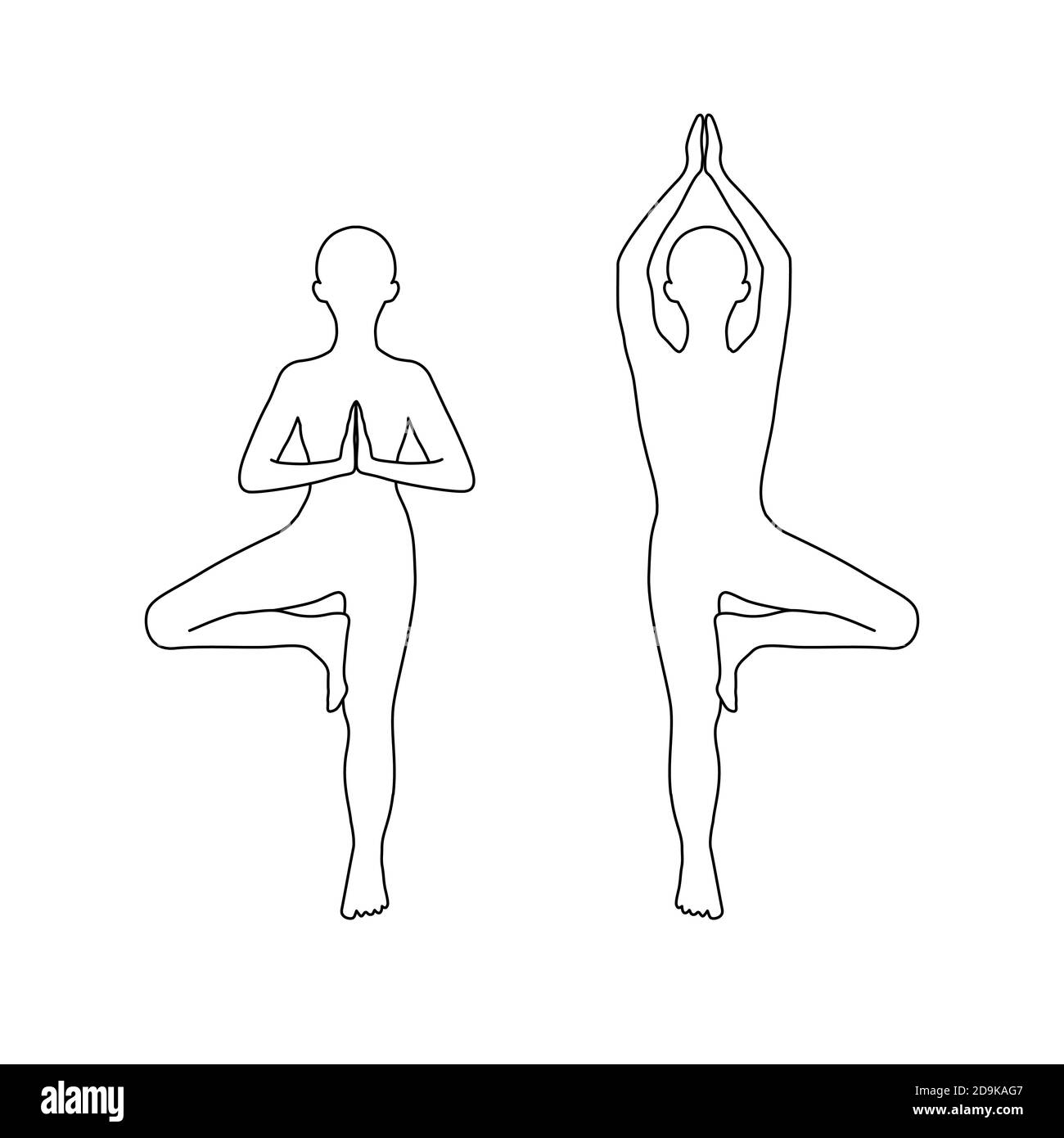Tree Pose Vrikshasana Black Line Icon Balancing Asana Entire Sole of the  Foot Remains in Contact with the Floor Stock Illustration  Illustration of  vector template 181519997
