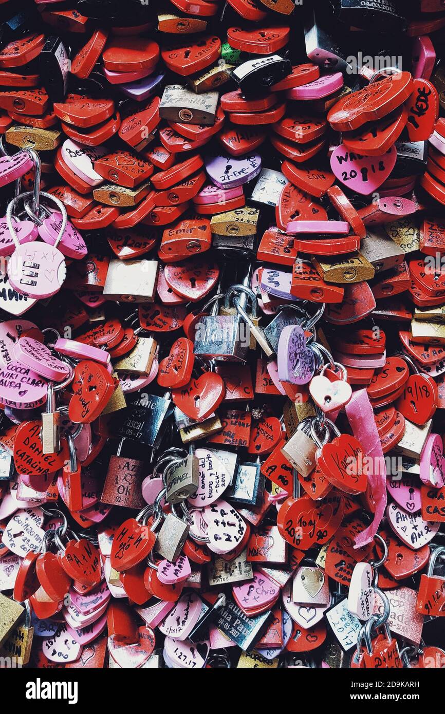 Love locks in Verona Stock Photo Alamy