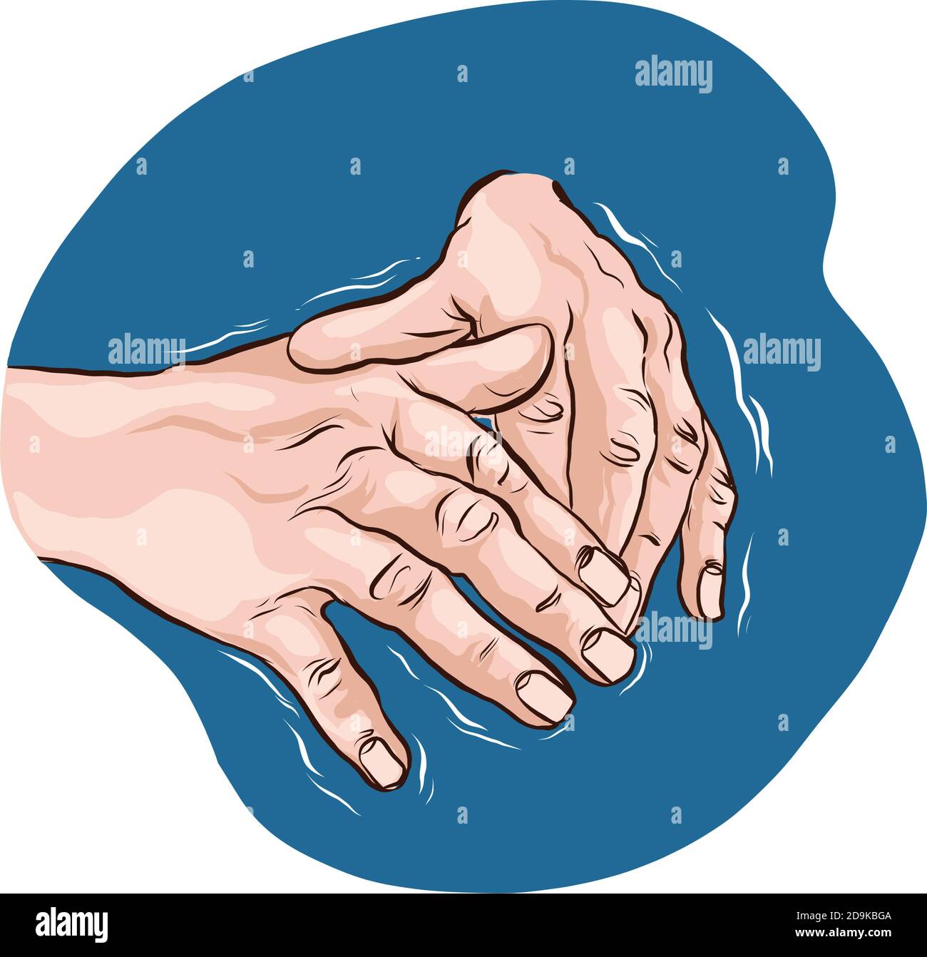 shivering in the hands of the symptoms of various mental disorders panic fear parkensons disease flat vector illustration isolated on white backg 2D9KBGA