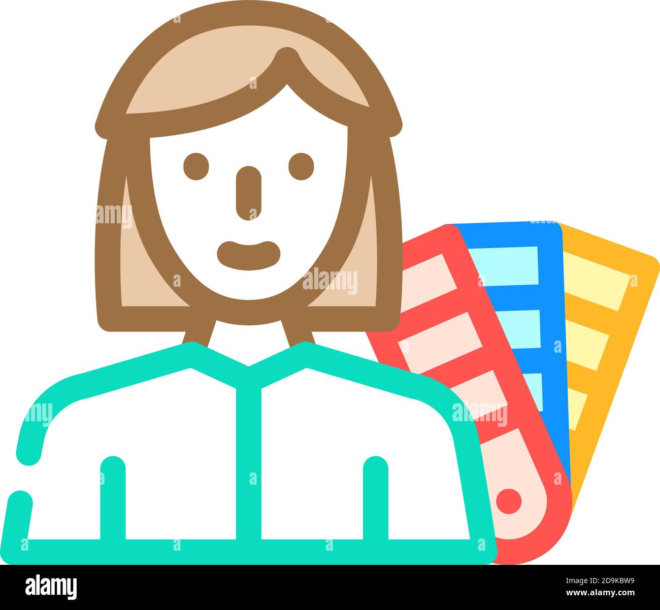 colorist designer woman job color icon vector illustration Stock Vector ...