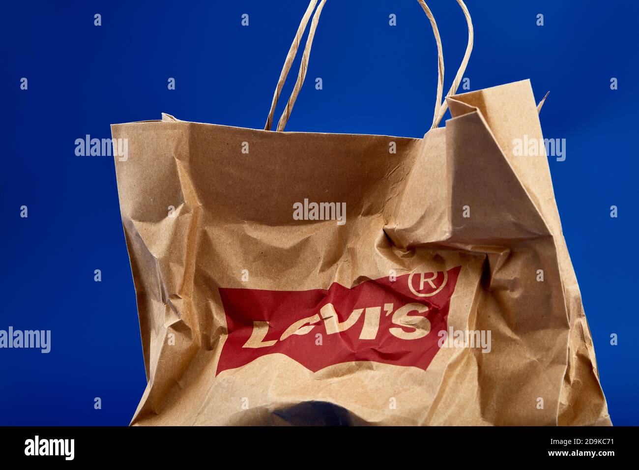 Levi's paper shopping bags. Crumpled 