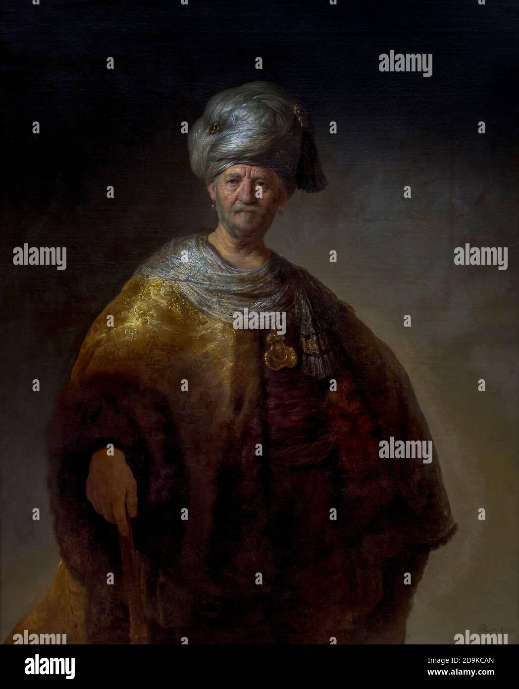 Man in Oriental Costume, The Noble Slav, Rembrandt, 1632, Metropolitan Museum of Art, Manhattan, New York City, USA, North America Stock Photo