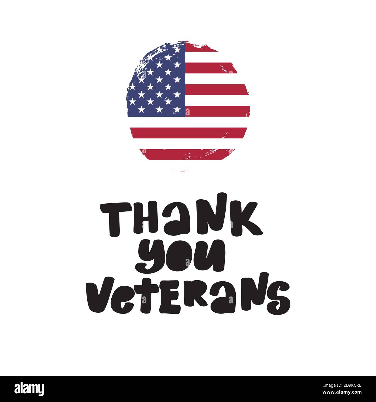 Thank You Veterans Creative illustration, poster or banner  Stock Vector