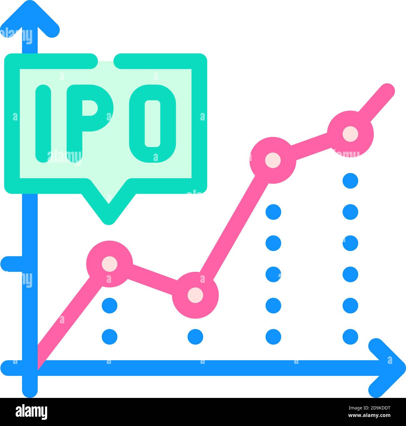 ipo initial public offering infographic color icon vector illustration ...