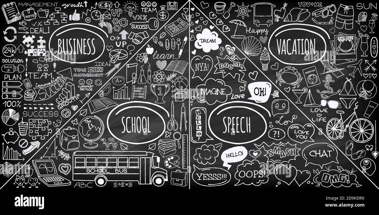 MEGA set of different doodles isolated on white background Stock Vector ...