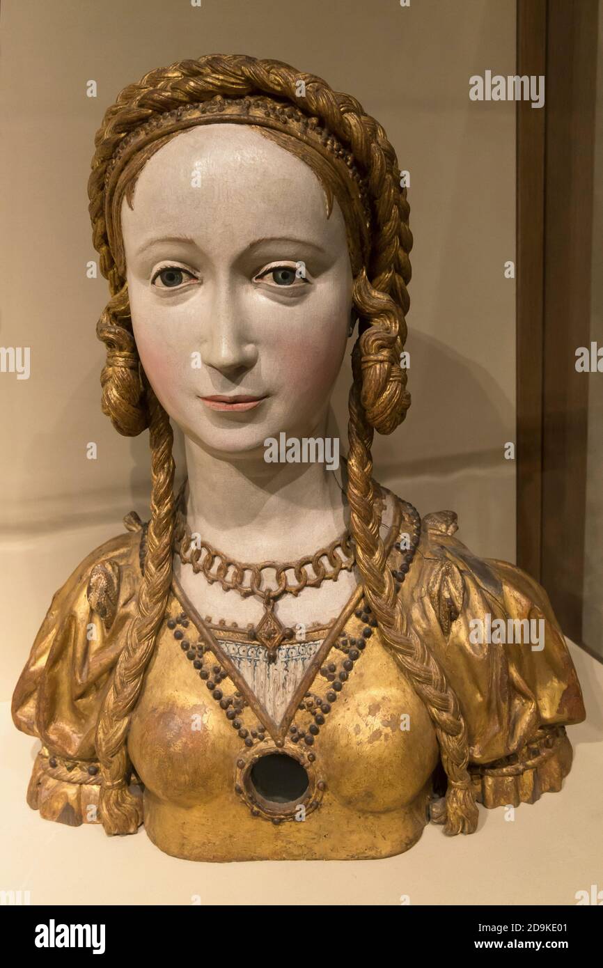 Reliquary Bust of a Female Saint, 16th century, South Netherlandish, Metropolitan Museum of Art, Manhattan, New York City, USA, North America Stock Photo