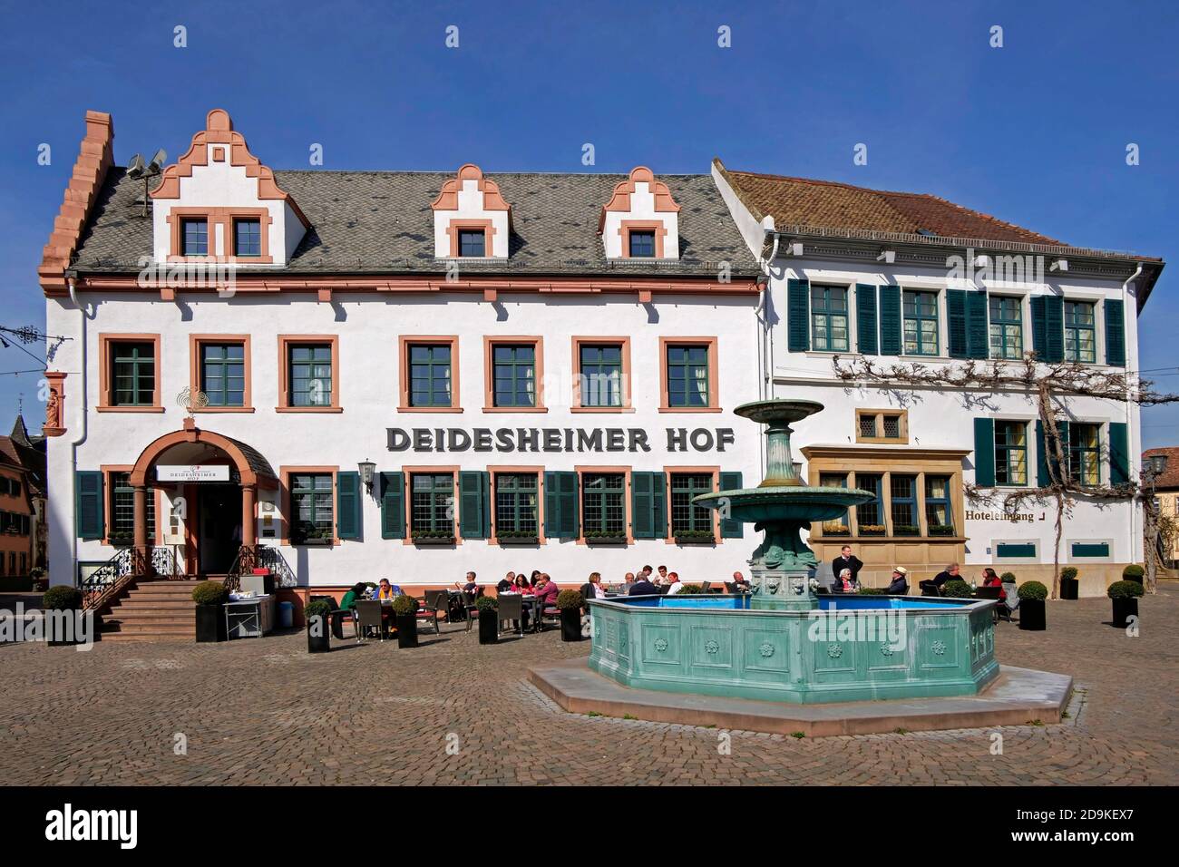 Hotel Deidesheimer Hof am Markt, Deidesheim, Palatinate, Rhineland-Palatinate, Germany Stock Photo