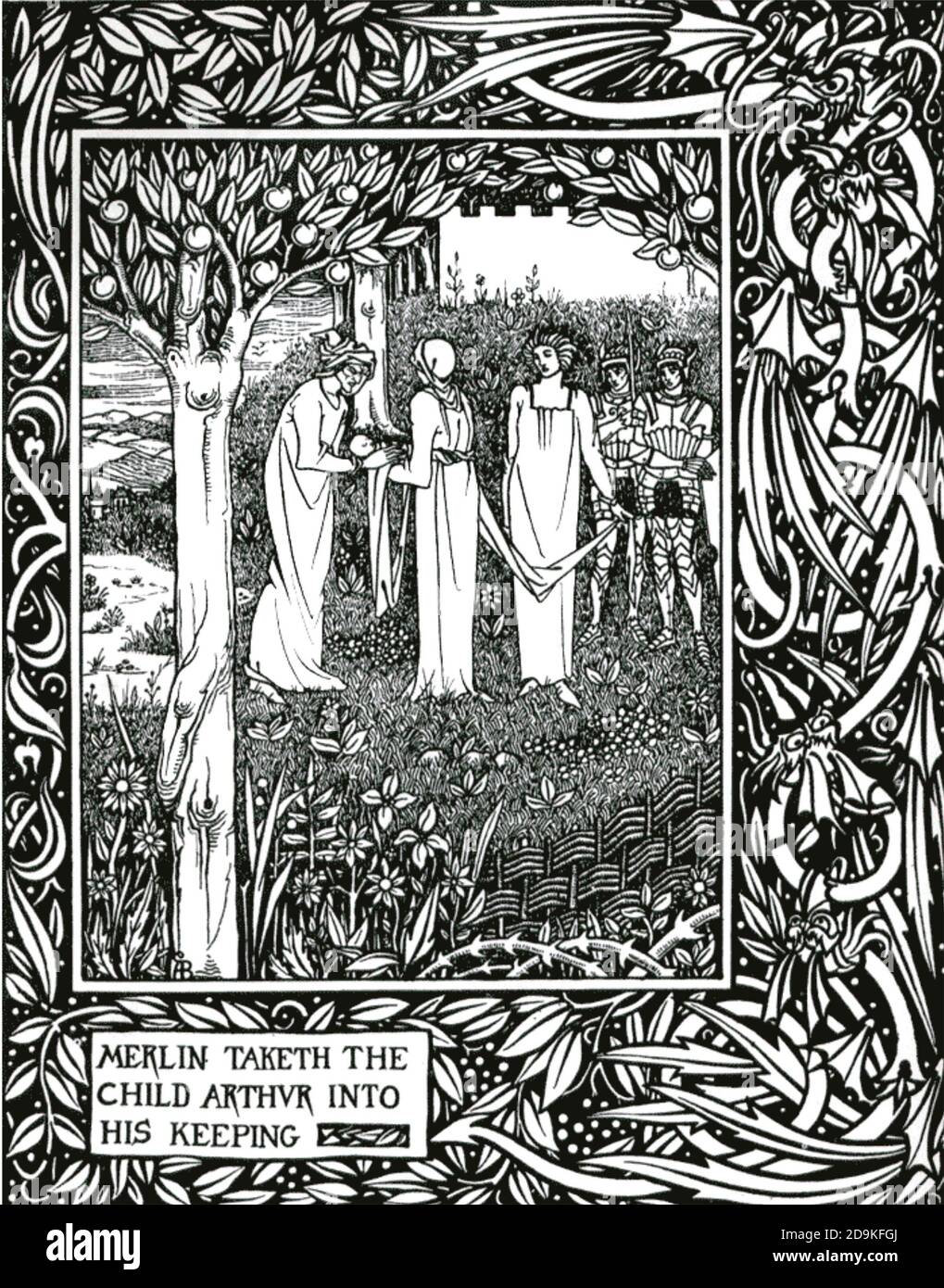 Aubrey Beardsley 1872 18 English Illustrator And Author Illustration From Le Morte D Arthur By Thomas Mallory His First Commission In 13 Stock Photo Alamy