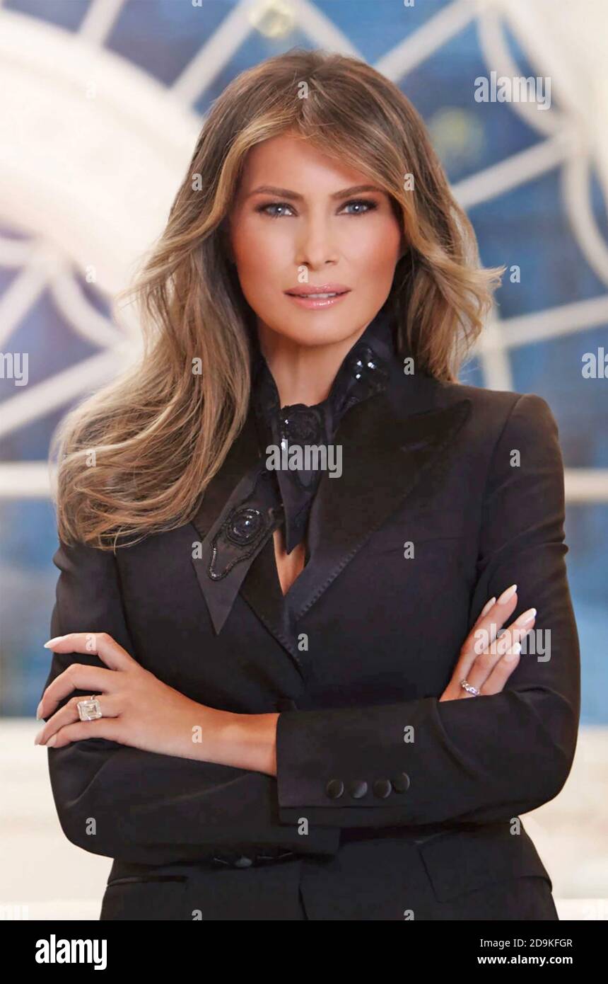 MELANIE TRUMP Slovene-American ex-model as First Lady of the United States in April 2017. Photo: Regine Mahaux Stock Photo