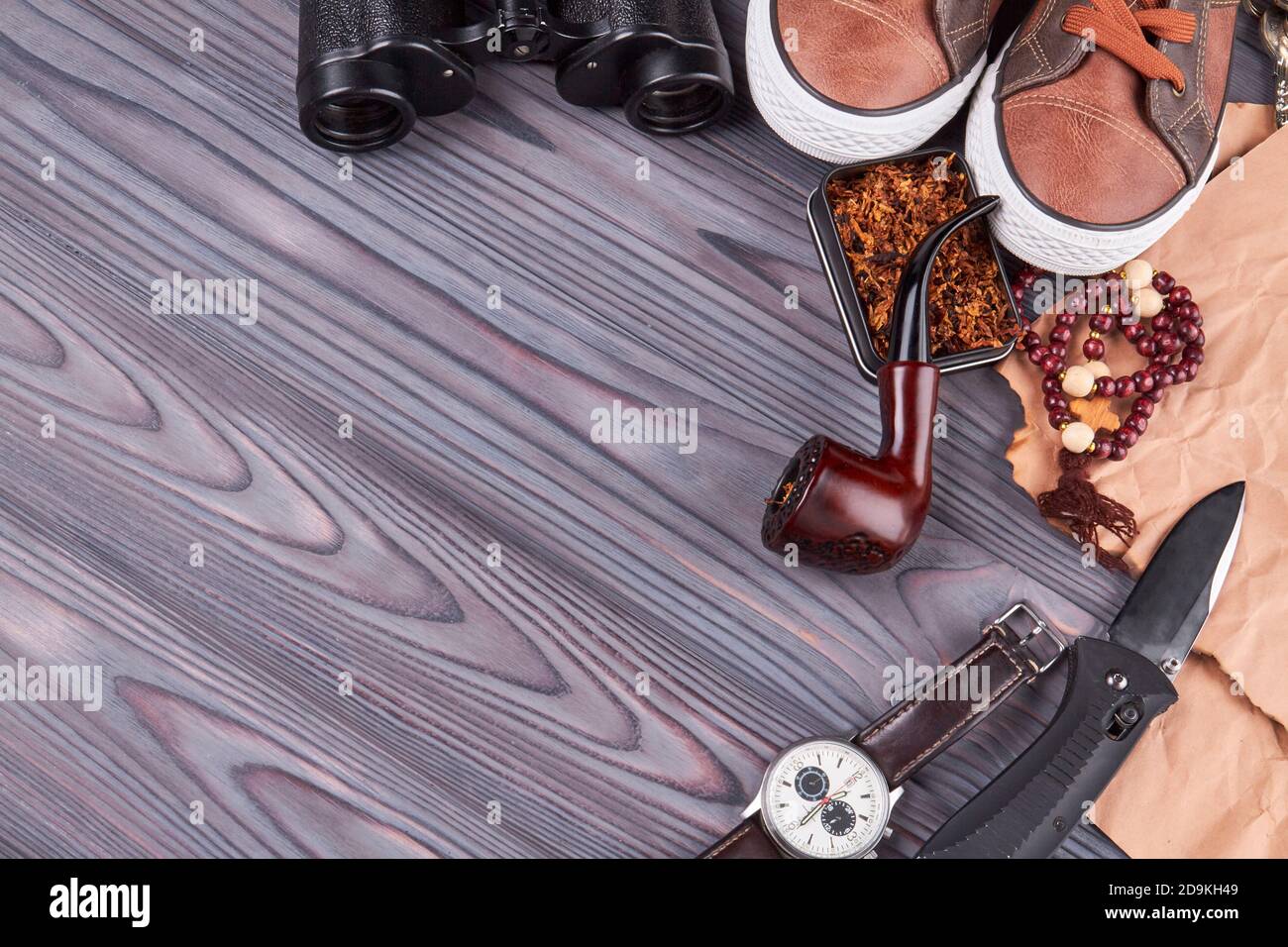 Top view mens accessories Stock Photo - Alamy