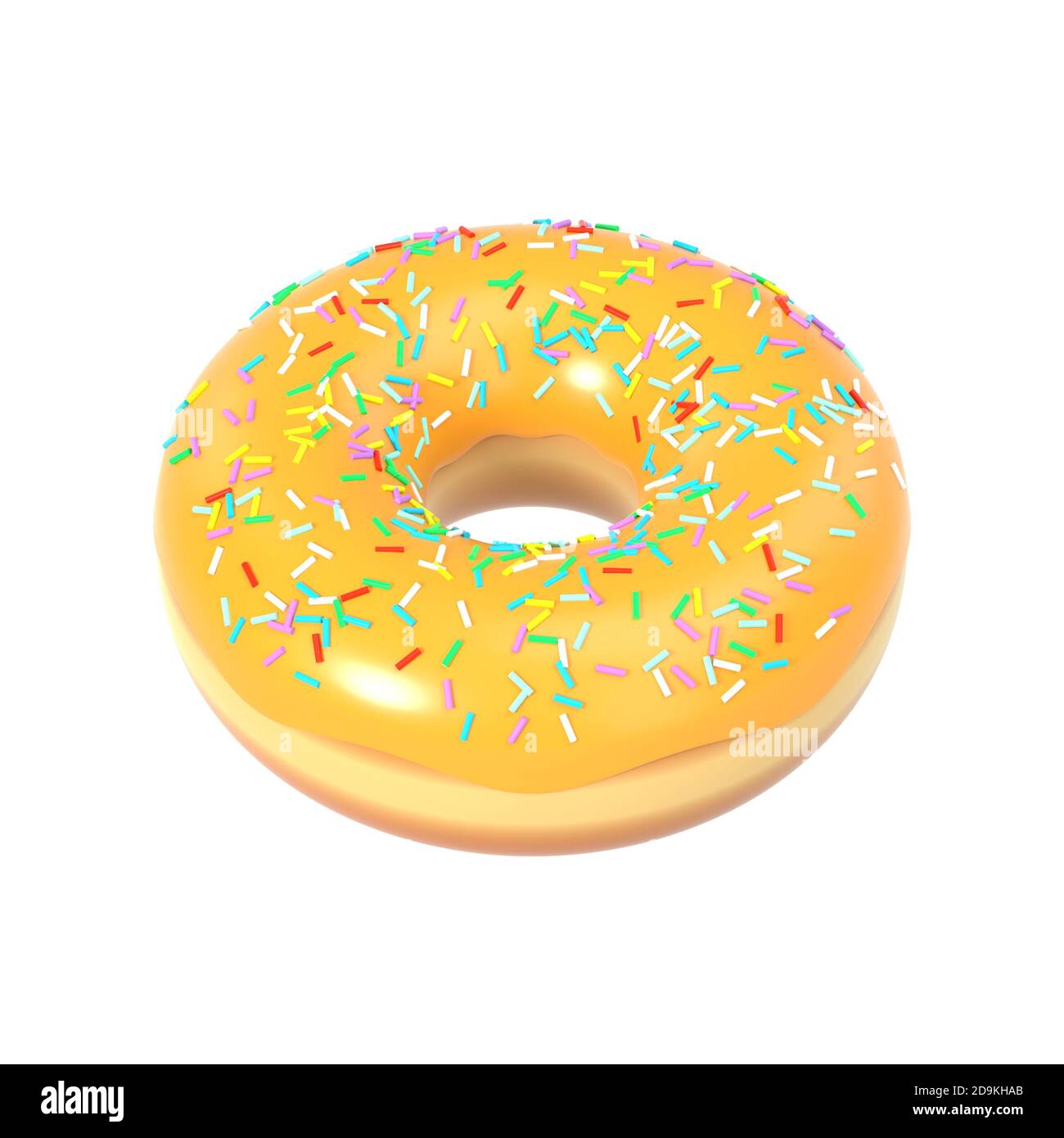 Delicious colorful donut with shiny sweet icing Stock Photo