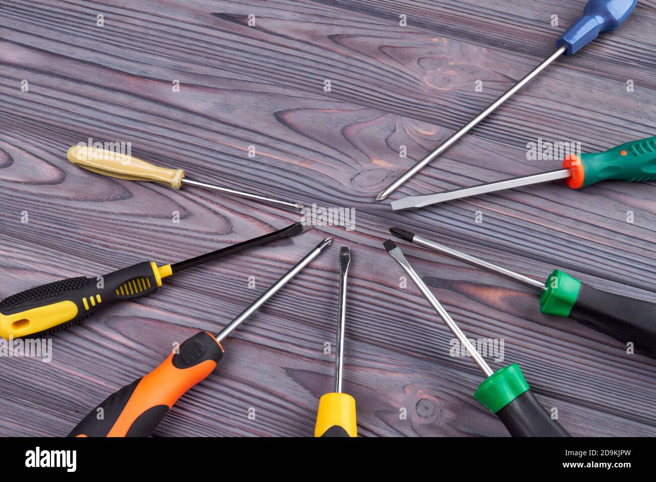 Set of screwdrivers in a circle Stock Photo Alamy