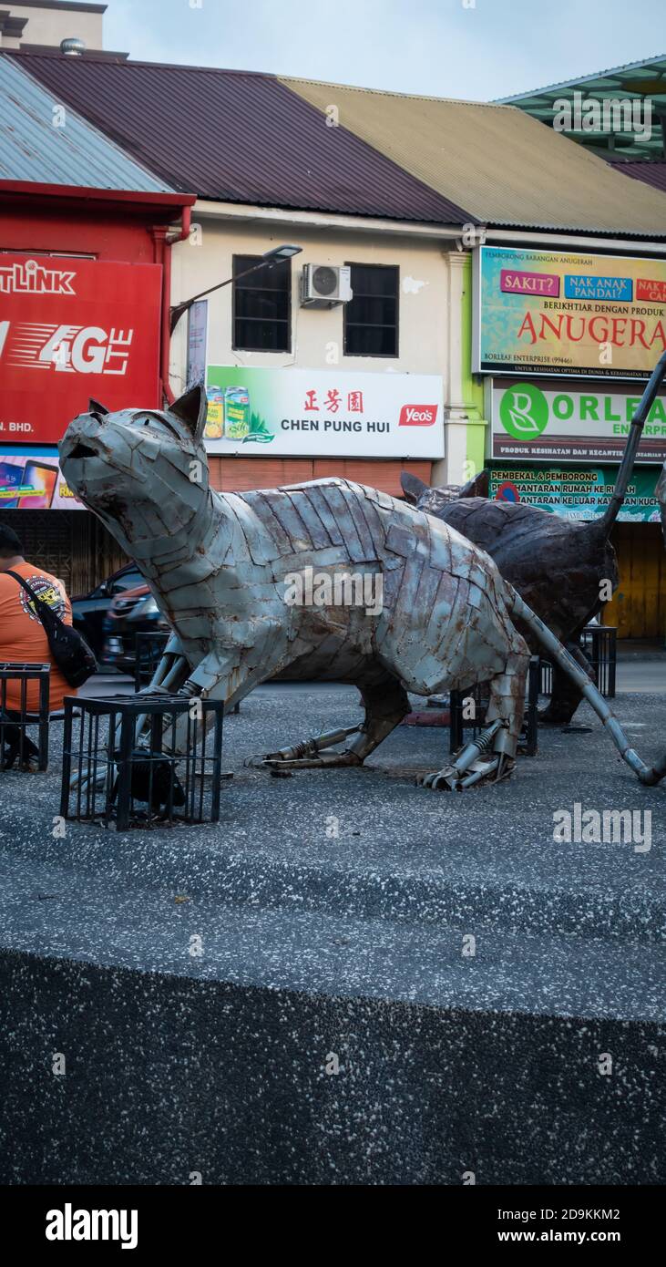 Exterior Of The Cats Monument In Downtown Kuching Malaysia Due To Abundance Of Cats In The Area Kuching Is Often Called The Cats City Stock Photo Alamy