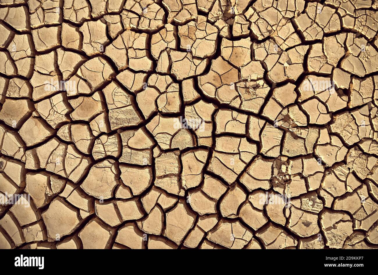 Desert. Aerial view of a beautiful cracks in the ground. texture, deep ...