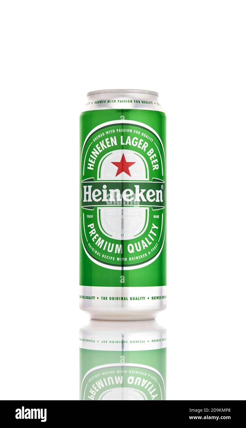 Heineken Beer can isolated on white background. Heineken Company is very  popular in beer market in the USA 21.06.2019, Rostov-on-Don, Russia Stock  Photo - Alamy, image size:799x1390