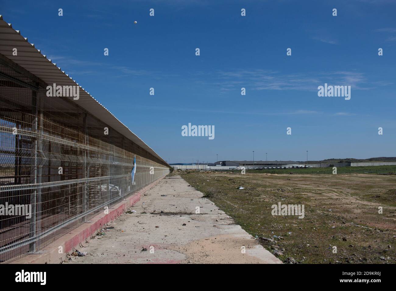 The wall between Israel and Palestine and the security installations Stock Photo