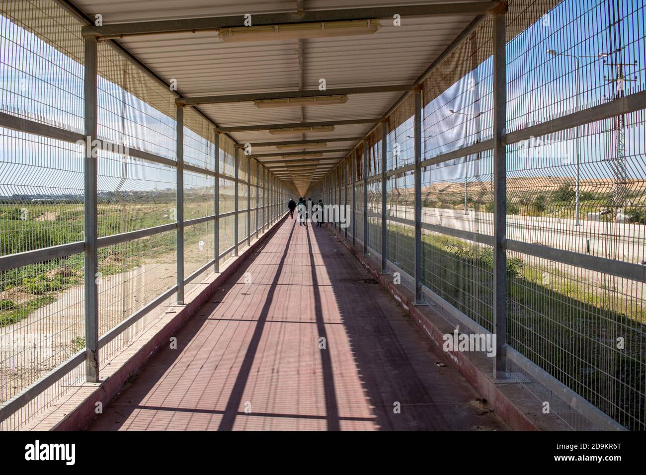 The wall between Israel and Palestine and the security installations Stock Photo