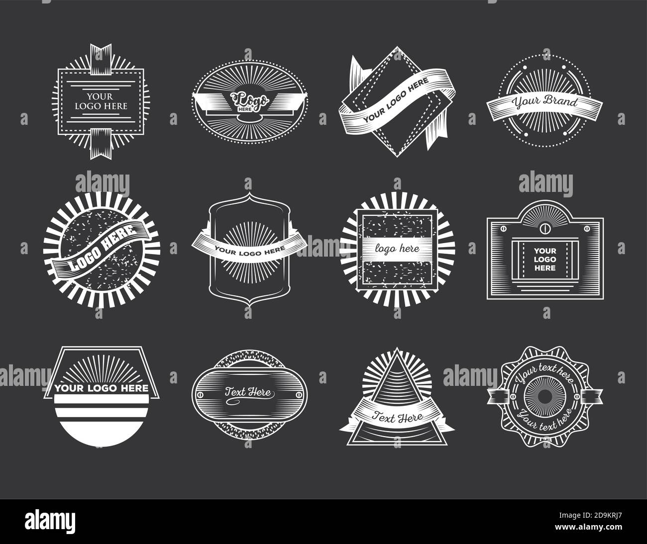 emblem template collection, vintage insignia or logotype brand vector