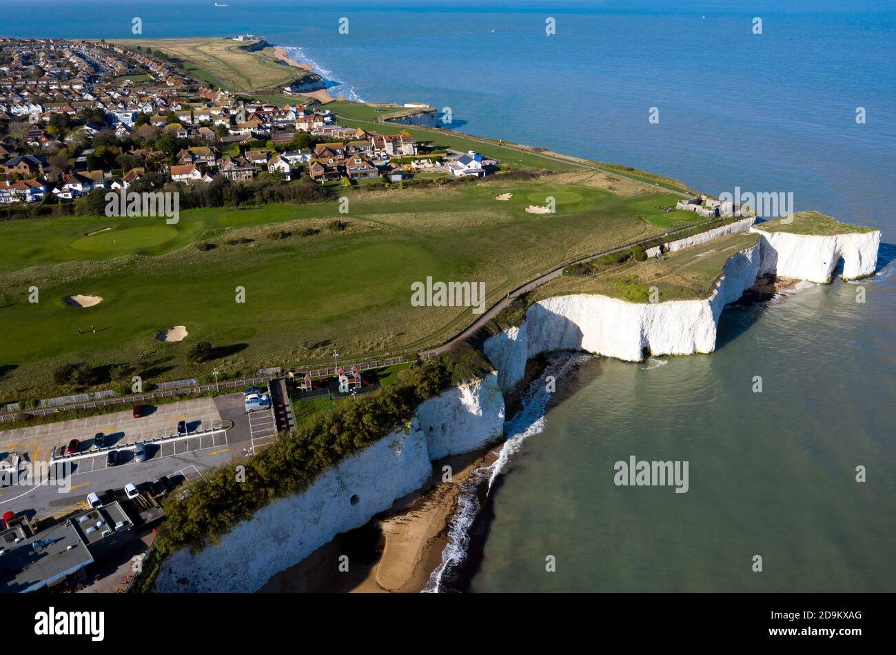 Aerial Photography of Kingsgate Bay, Broadstairs Kent Stock Photo
