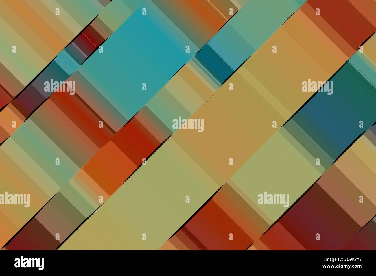 Orange, red and blue lines posterization style background, digitally ...