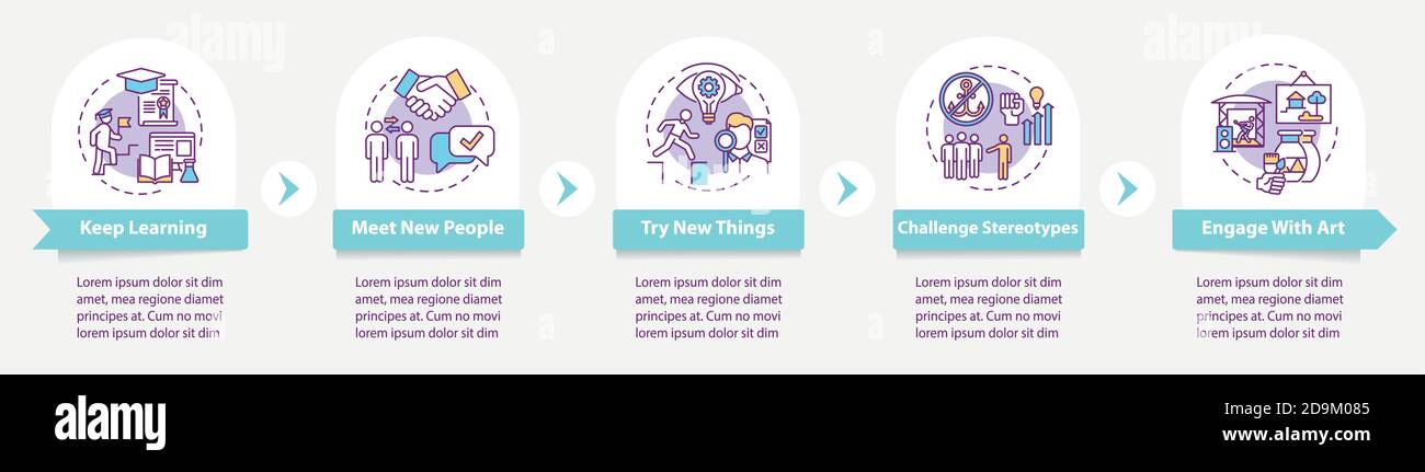 Boosting creative thinking tips vector infographic template Stock Vector