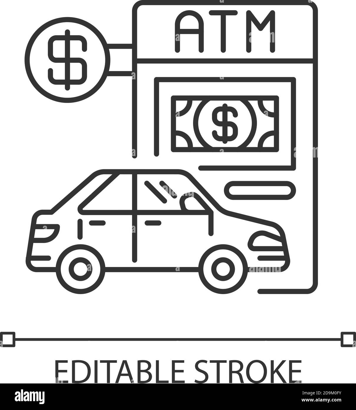 Drive through ATM linear icon Stock Vector Image & Art - Alamy