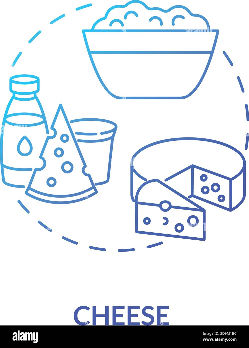 Cheese production blue gradient concept icon Stock Vector Image & Art ...