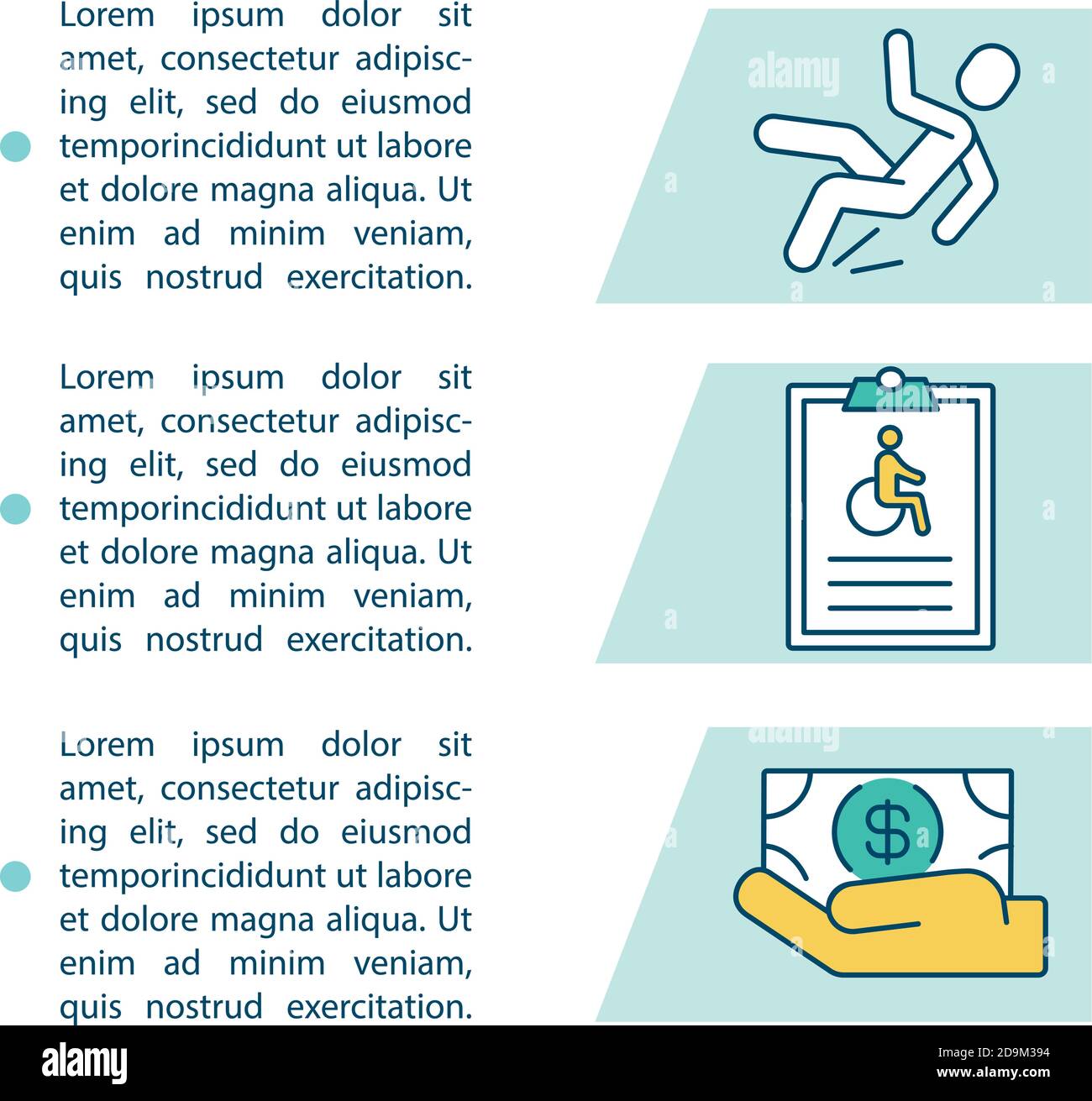 How disability insurance work concept icon with text Stock Vector Image ...