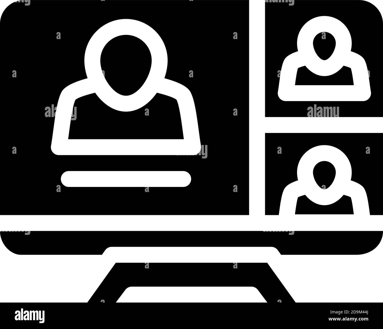 online conference, remote work glyph icon vector illustration Stock ...